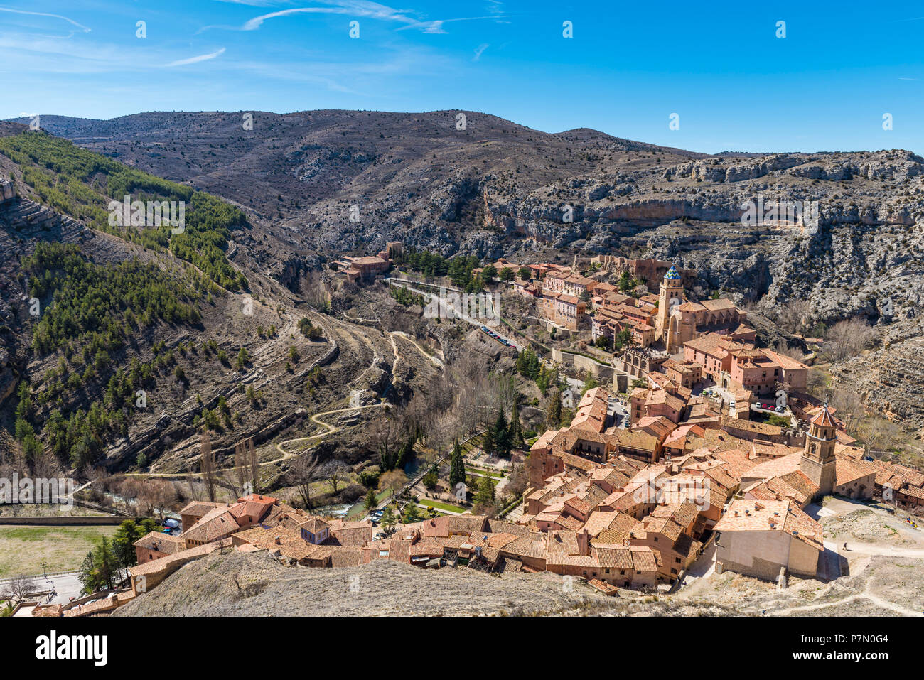 Albarracin, Teruel, Aragon, Spanien, Europa Stockfoto