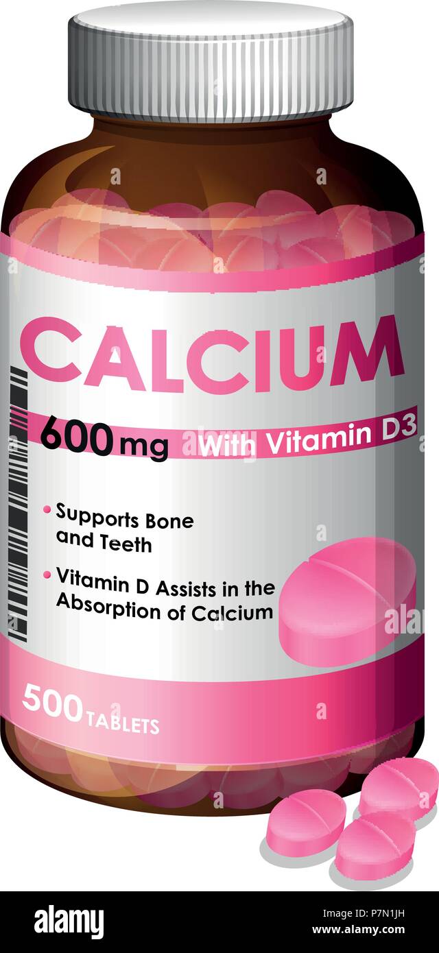 Calcium mit Vitamin D3 Abbildung Stock Vektor