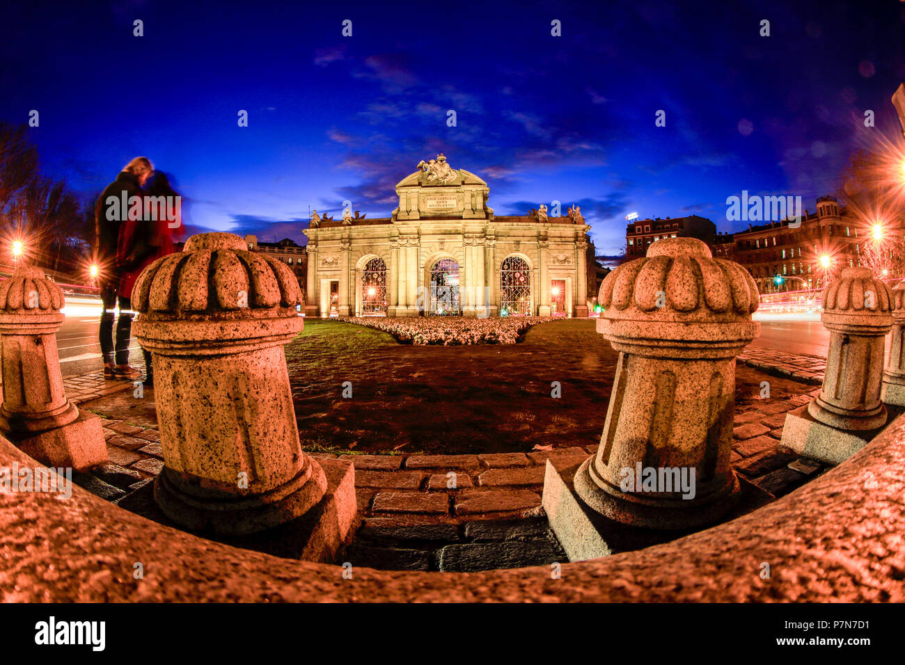 Puerta de Alcala Tor und der Calle de Alcala, Madrid, Spanien Stockfoto