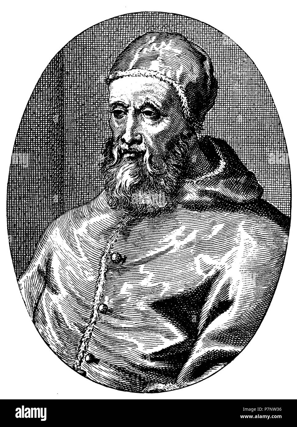 Papst Paul IV., Gründer des Theatrine bestellen und Gründer der Inquisition. Nach einem Kupferstich von Anton Toget, 1881 Stockfoto