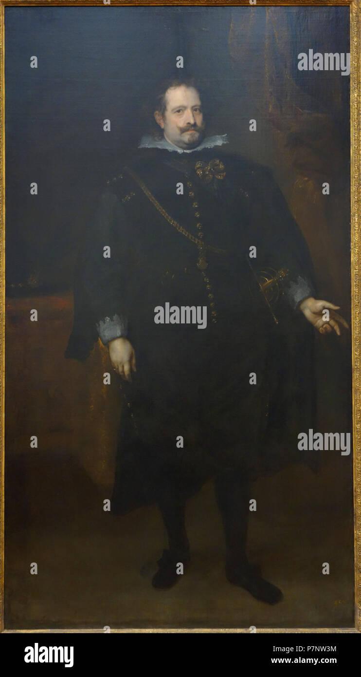 Englisch: Malerei in das Nationale Museum der westlichen Kunst, Tokio, Japan. Dieses Kunstwerk ist in der Weil der Künstler vor mehr als 70 Jahren starb. Wurde die Fotografie im Museum ohne Einschränkung erlaubt. 6. September 2013, 21:17:09 133 Diego Felipe de Guzman, Marquis von Leganes von Anthony van Dyck, C. 1634, Öl auf Leinwand - Nationalmuseum der westlichen Kunst, Tokio - DSC 08156 Stockfoto