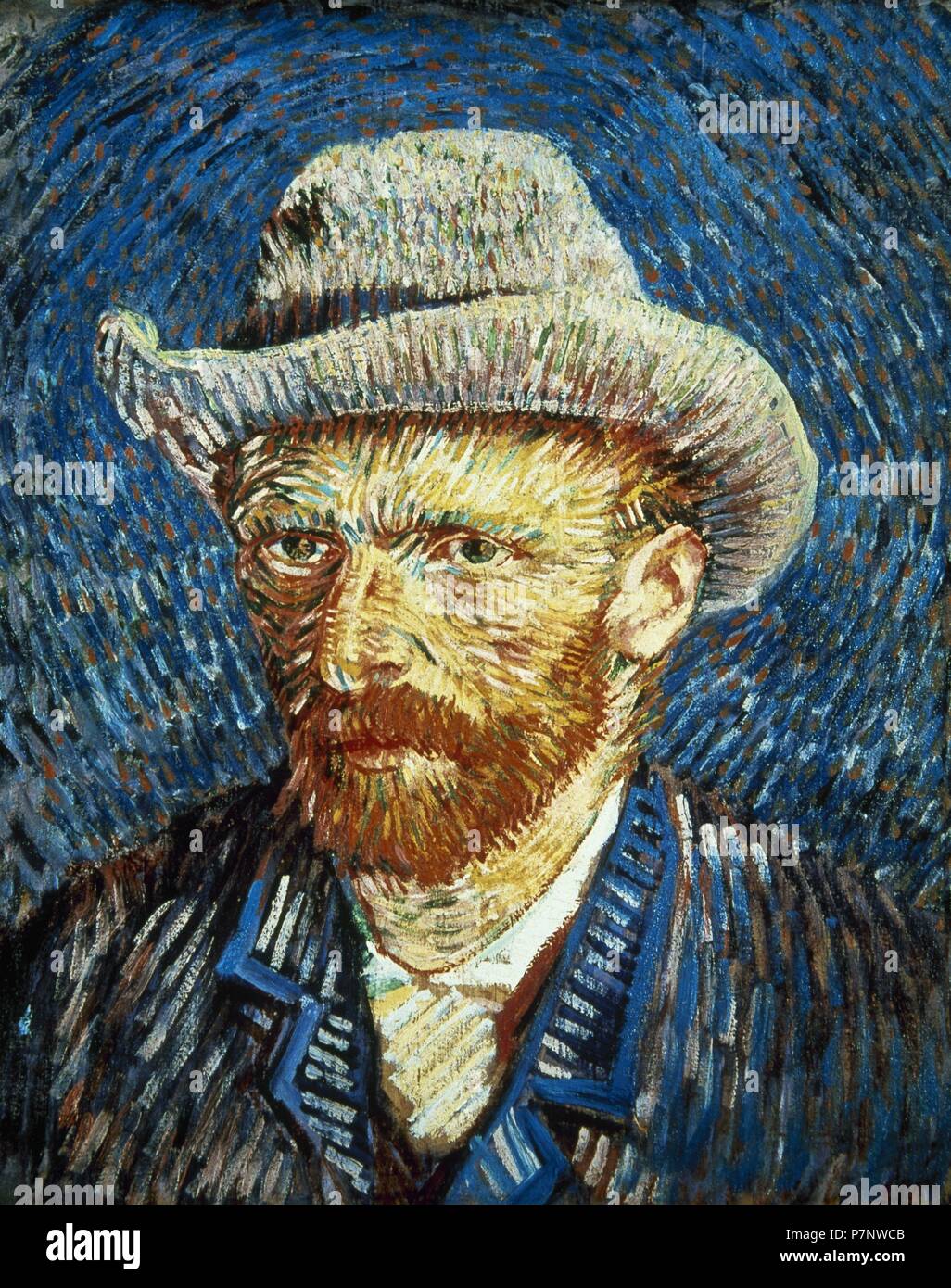 Vincent Van Gogh (1853-1890). Niederländische Post-Impressionisten Maler. Selbstporträt mit grauen Filzhut, 1887. Vincent Van Gogh Museum. Amsterdam. Holland. Stockfoto