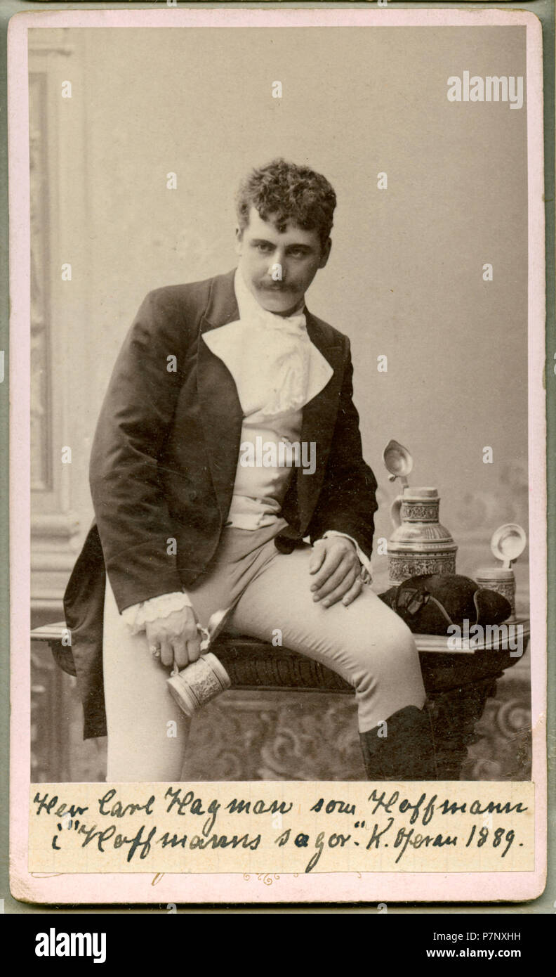 Carl Hagman som Hoffmann ich Hoffmanns sagor, Kungliga Operan 1889 60 Carl Hagman, rollporträtt - SMV-H3 136 Stockfoto