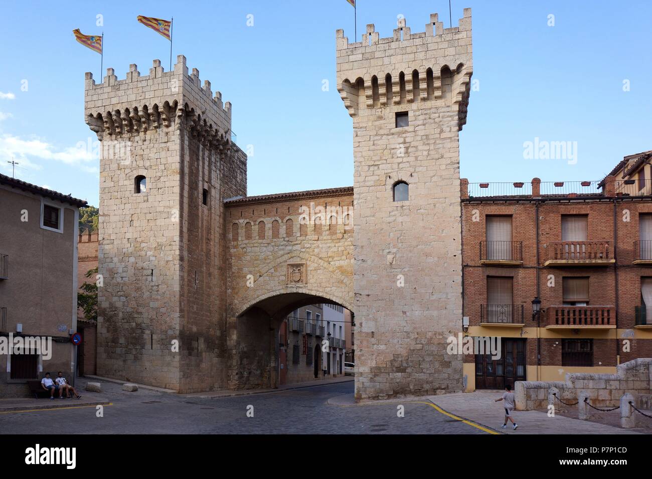 MURALLA: PUERTA BAJA. DAROCA, Zaragoza, ARAGON, ESPAÑA. Stockfoto