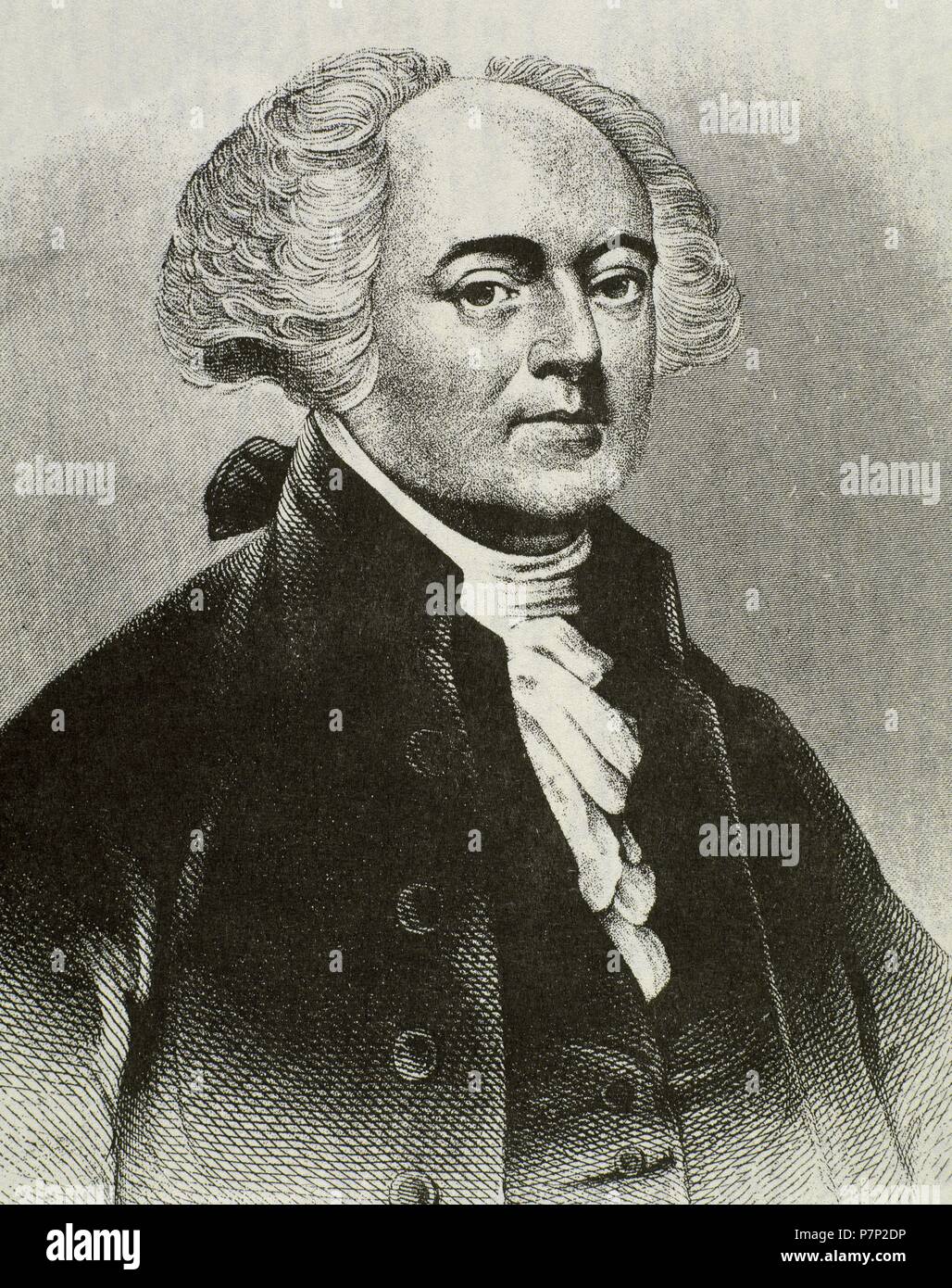 John Quincy Adams (1767-1848). US-amerikanischer Politiker und Diplomat. Sechste Präsident der Vereinigten Staaten. Porträt. Gravur. Stockfoto