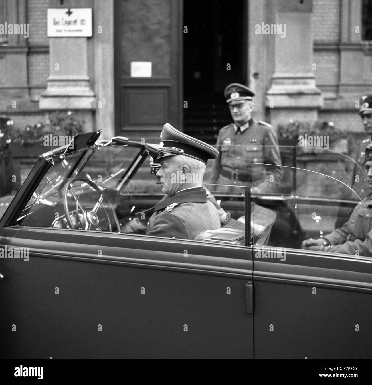 Ca. 1939,1941, Ausbildung Wehrmacht Wehrmacht Offiziere im Auto, Ulm, Deutschland Stockfoto