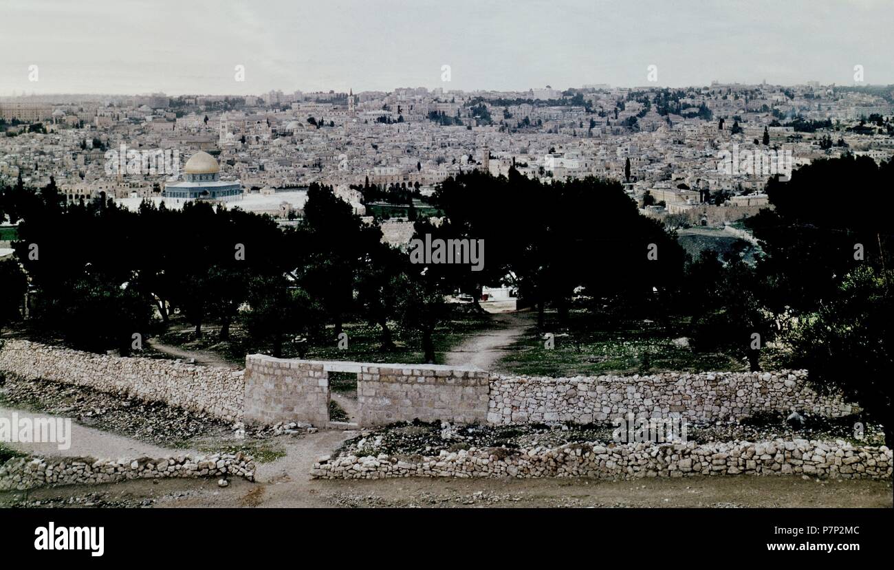 PANORAMICA DESDE EL MONTE DE LOS OLIVOS. Ort: Außen, Jerusalem, Israel. Stockfoto