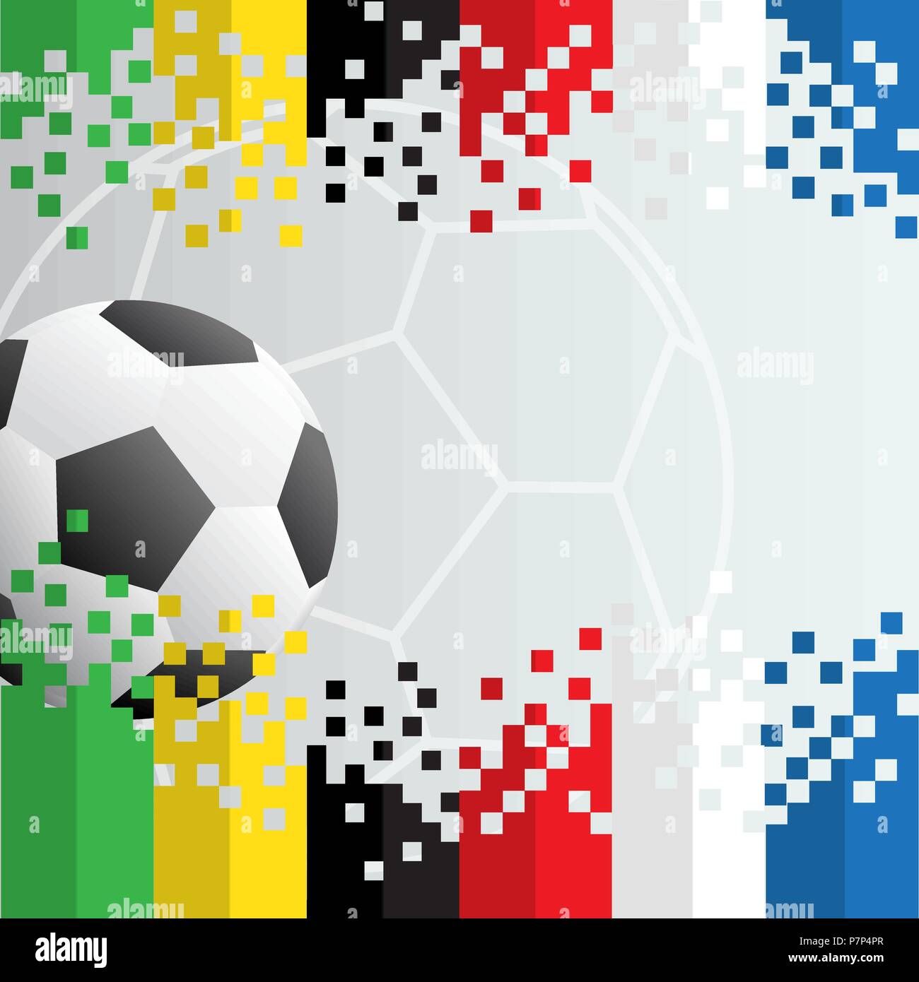 Fußball-Hintergrund, realistisch Ball mit kostenlose Kopie. Vector Illustration für die Fußball-Weltmeisterschaft, Spiele, das Stadion, Turnier Stock Vektor
