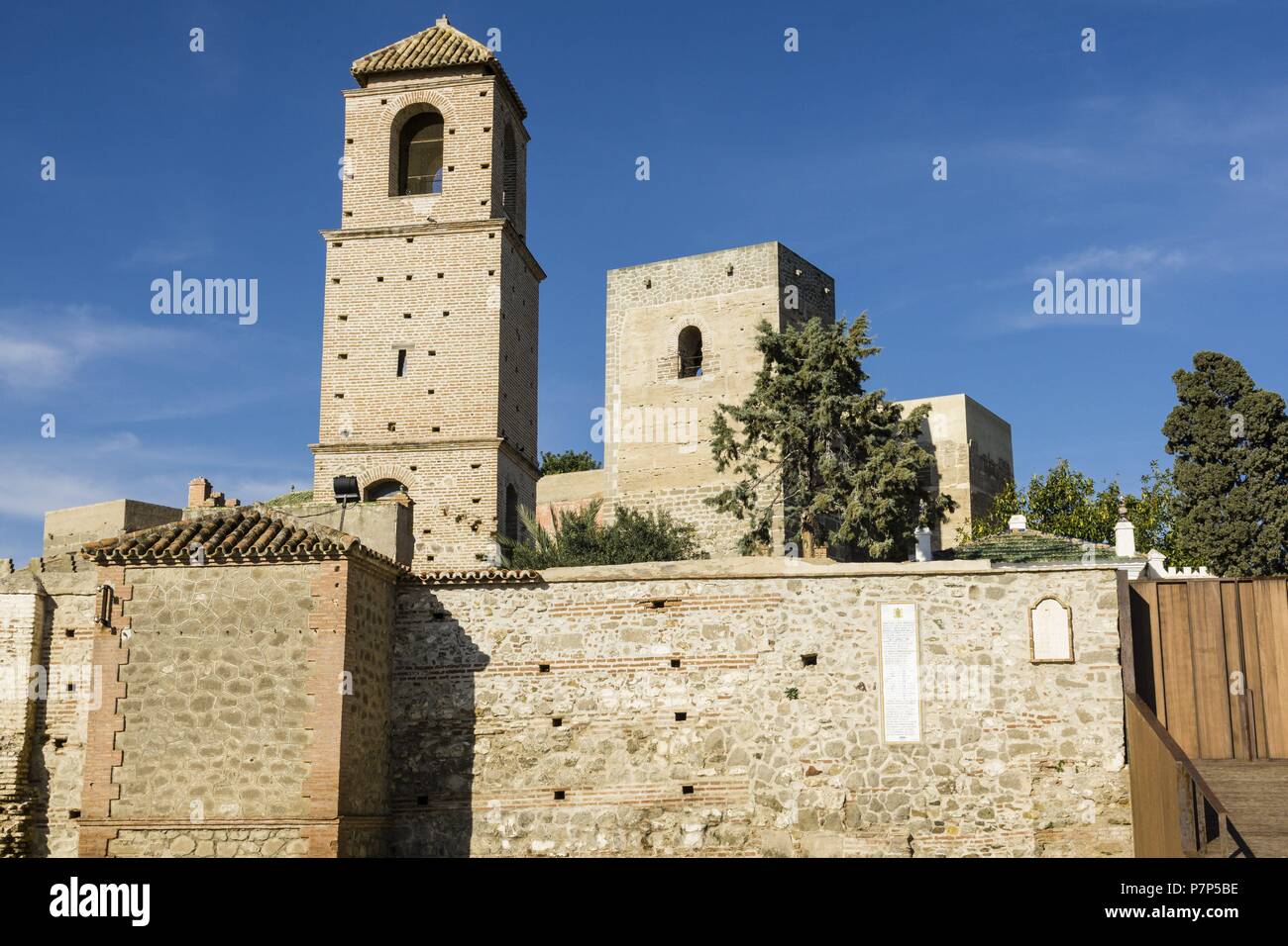 Castillo de Huelva, siglo X, Cerro de Las Torres. Monumento Nacional, Huelva, Malaga, Andalusien, Spanien. Stockfoto