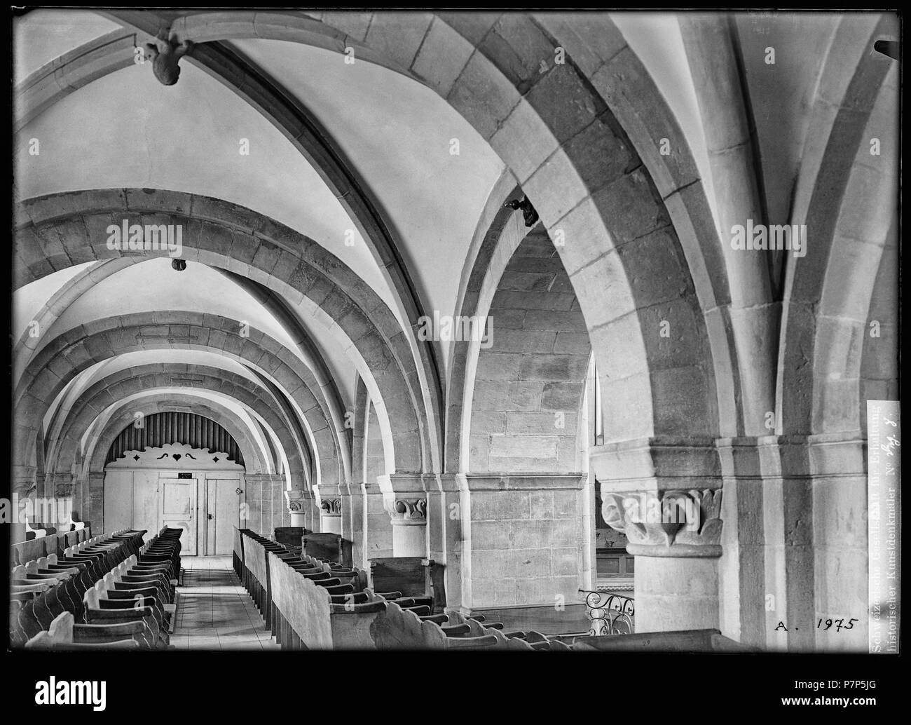 87 CH-NB-Zürich, Grossmünster, Vue partielle intérieure - Sammlung Max Van Berchem - EAD -6588 Stockfoto