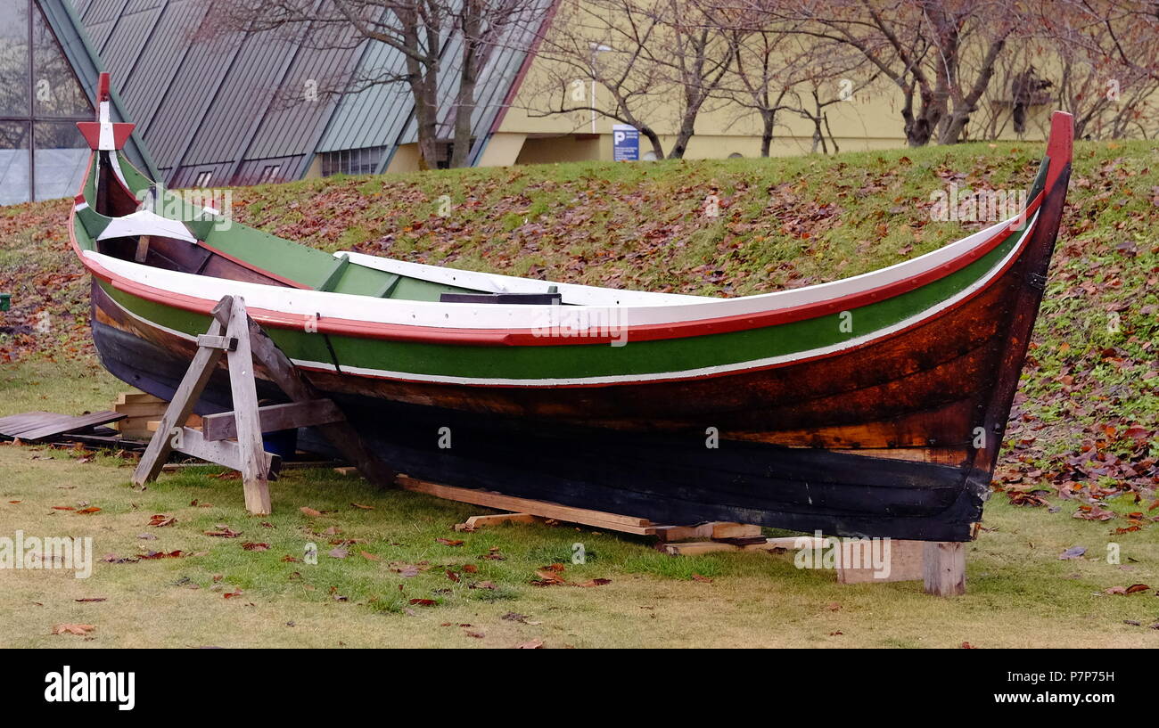 Ruderboot auf der Fram Museum Standort Oslo Norwegen. Stockfoto