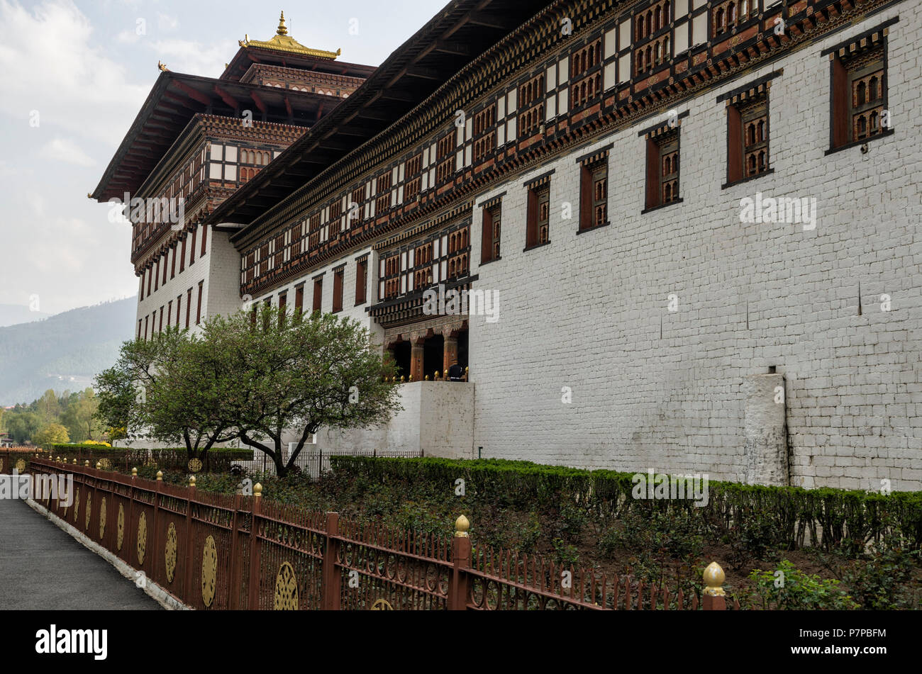 Tashichho Dzong, Thimphu, Bhutan - die meisten respektvoll Dzong in Thimphu Stockfoto