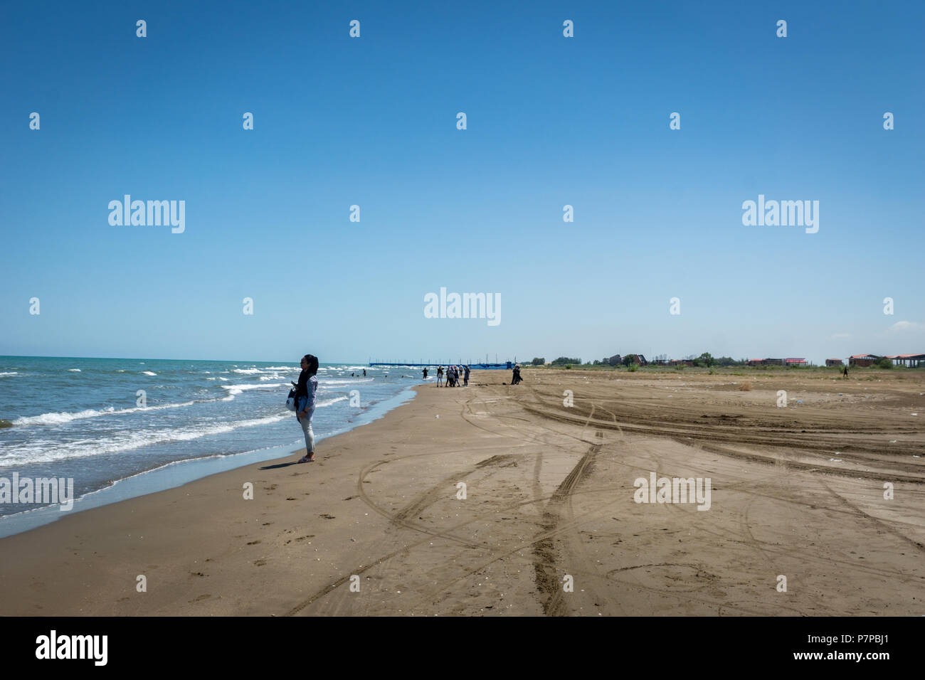 Qaem Shahr, Iran - Juni 2018: Seaside Beach Foto des Kaspischen Meeres im nördlichen Teil des Iran. Stockfoto