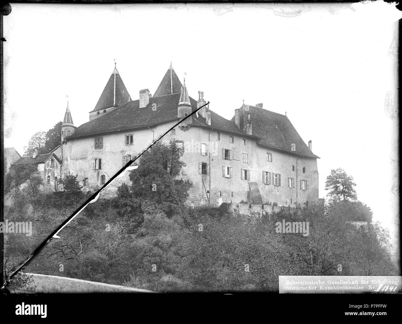 73 CH-NB-La Sarraz, Château, Vue partielle - Sammlung Max Van Berchem - EAD-9463 Stockfoto