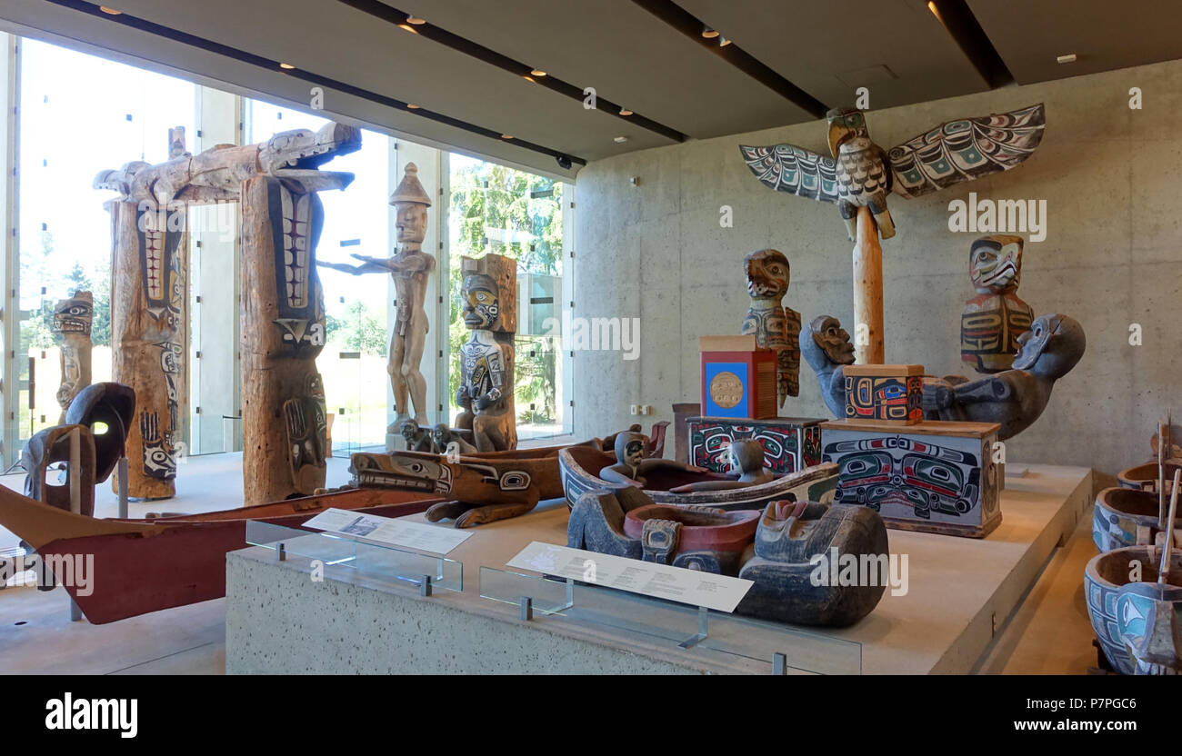 Englisch: Ausstellung im Museum für Anthropologie, Universität von British Columbia - Vancouver, British Columbia, Kanada. 21 Juni 2015, 18:28:15 160 Erste Völker Ausstellung - Museum für Anthropologie, Universität von British Columbia - DSC 08733 Stockfoto