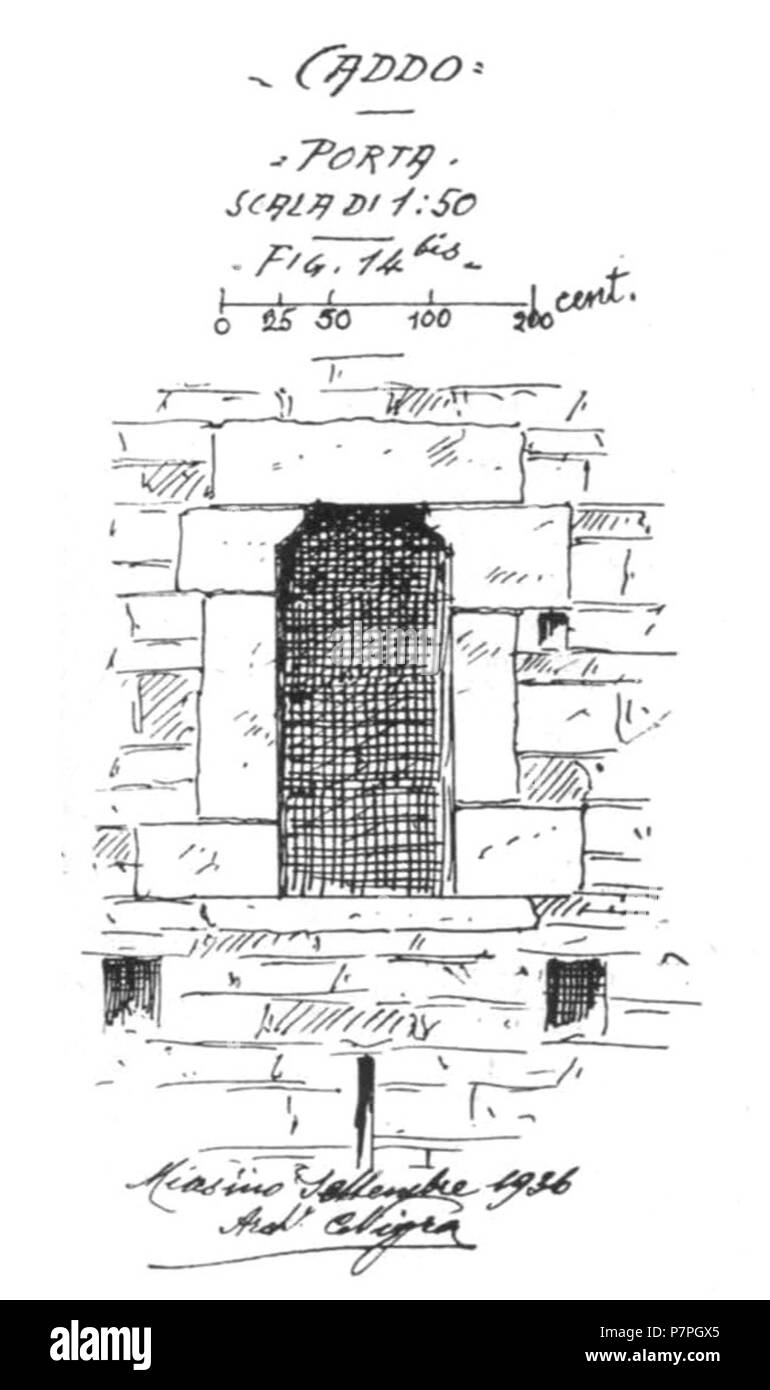 Italiano: Caddo, Torre di Ardignaga, Porta. September 1936 158 Abb. 14 biz, Caddo, Porta Torre di ardignana, p135, dis nigra nigra il Novarese Stockfoto