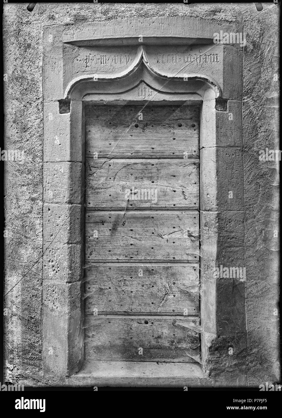 69 CH-NB-Commugny, Église Saint-Christophe, Porte, Vue d'ensemble - Sammlung Max Van Berchem - EAD -7215 Stockfoto