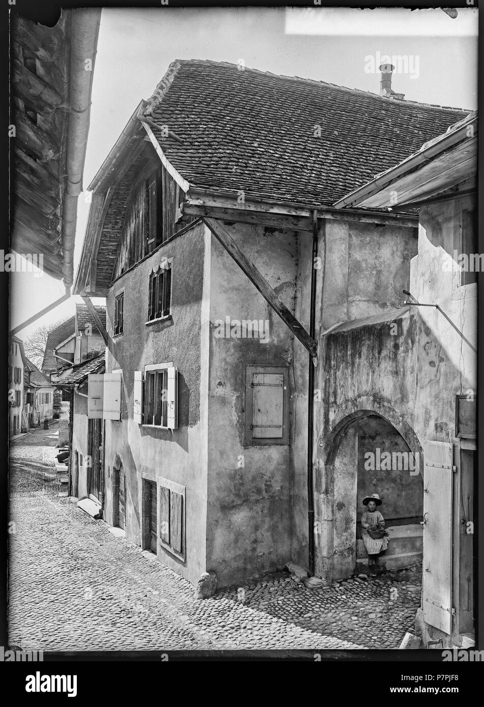 69 CH-NB - Prägnant, Maison, Fassade, Vue partielle - Sammlung Max Van Berchem - EAD -7218 Stockfoto