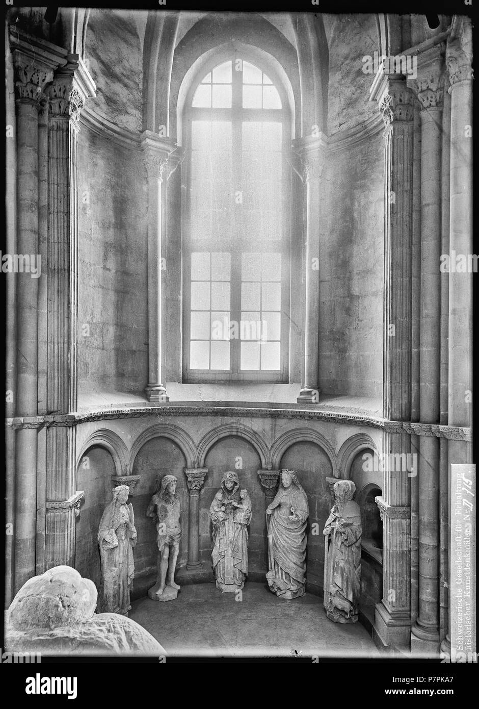 74 CH-NB-Lausanne, Cathédrale protestante Notre-Dame vue partielle intérieure - Sammlung Max Van Berchem - EAD-12204 Stockfoto