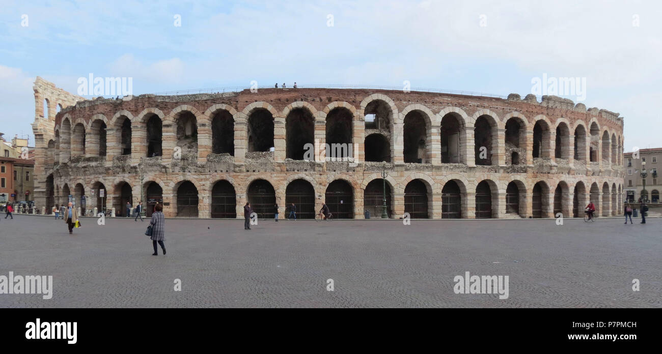 Die Arena von Verona. Die Stadt Verona. Italien. Stockfoto