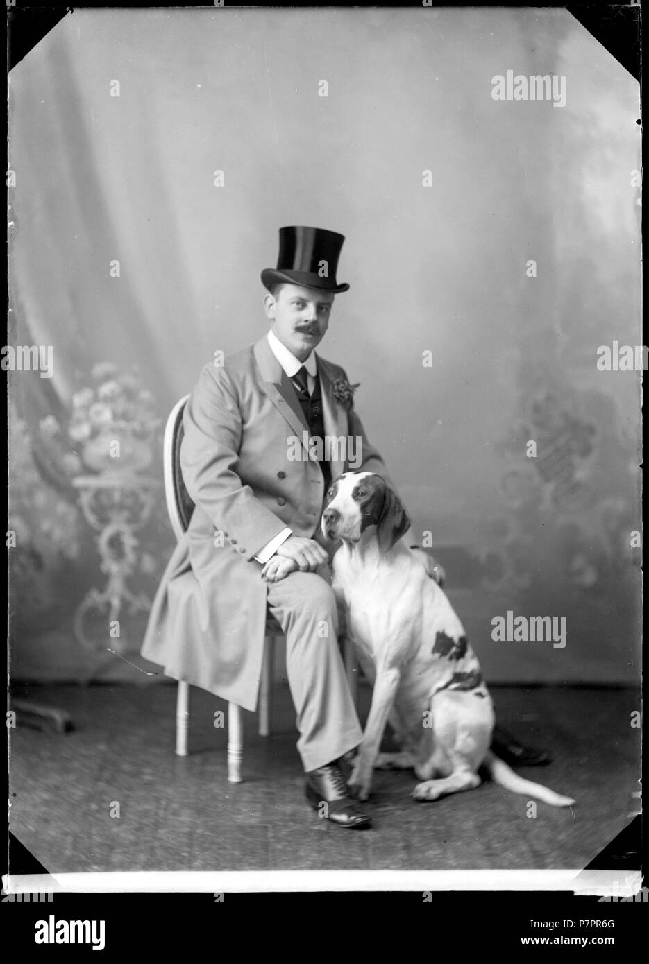 Robert Bohman, odaterat porträtt ca 1904. Glasnegativ 335 Robert Bohman, porträtt - SMV-GB 114 Stockfoto