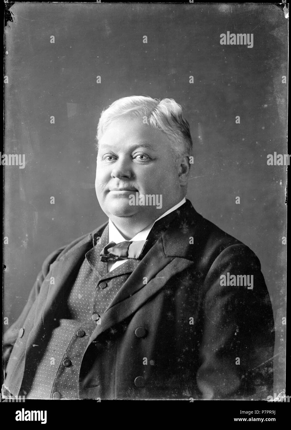 Oscar Baeckström, odaterat porträtt ca 1907. Glasnegativ 296 Oscar Baeckström, porträtt - SMV-GB 183 Stockfoto