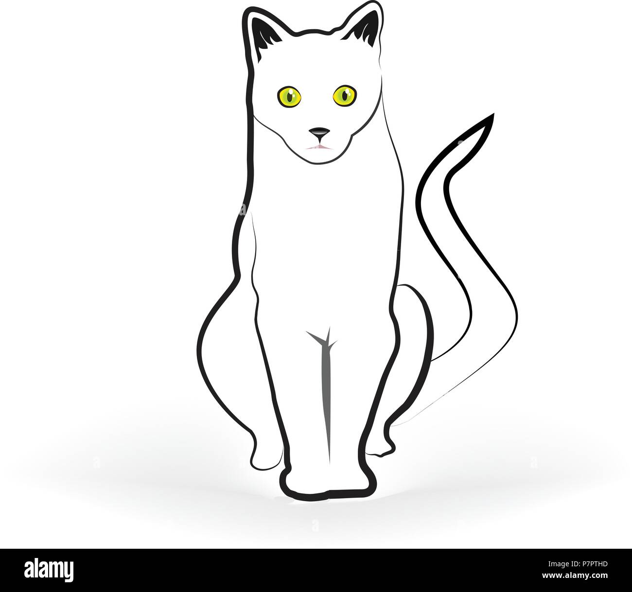 Cat isolierte Leitung Kunst vektor design Illustration Stock Vektor