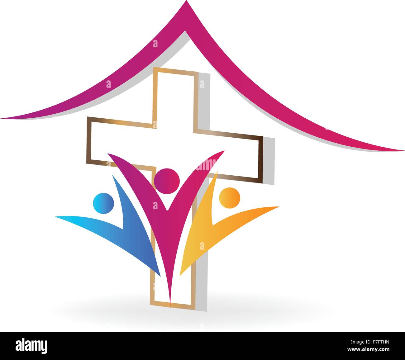 Kirche in der Familie Leute vektor Icon Design Illustration Stock Vektor