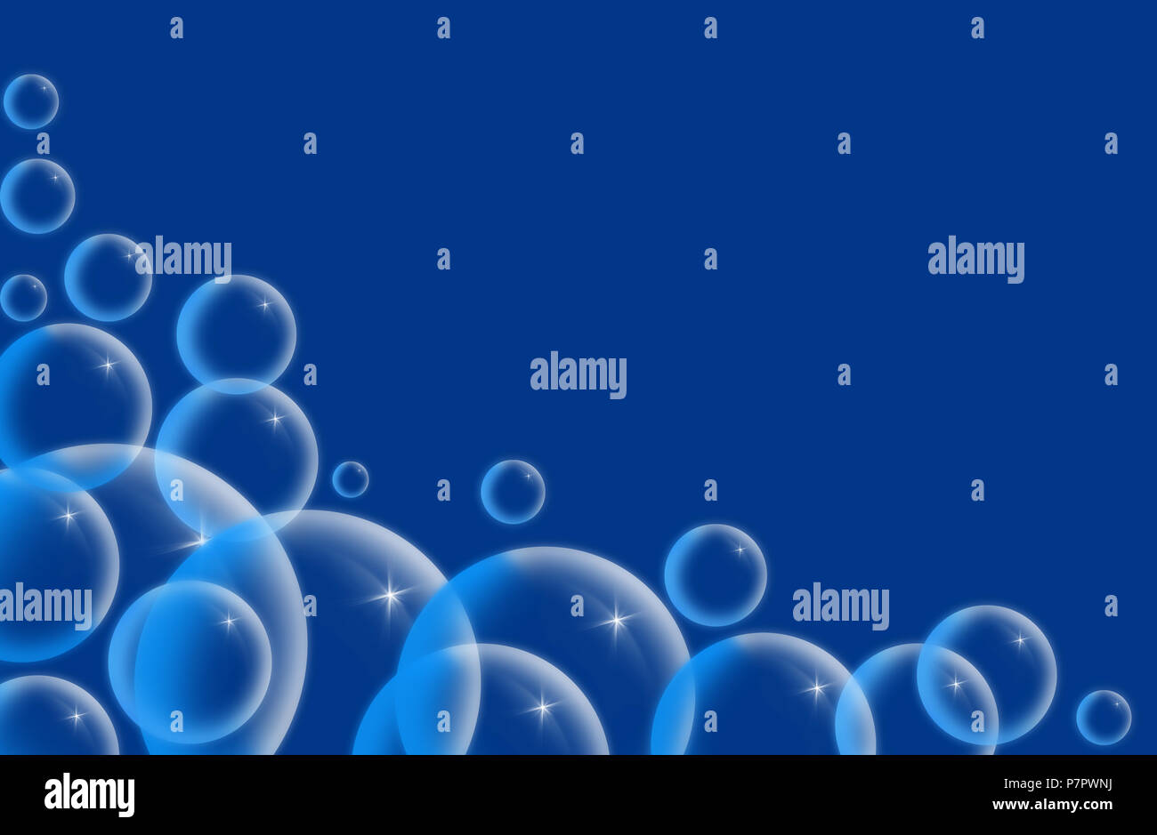 Konzeptionelle Bild von Blasen und blauer Himmel Stockfoto