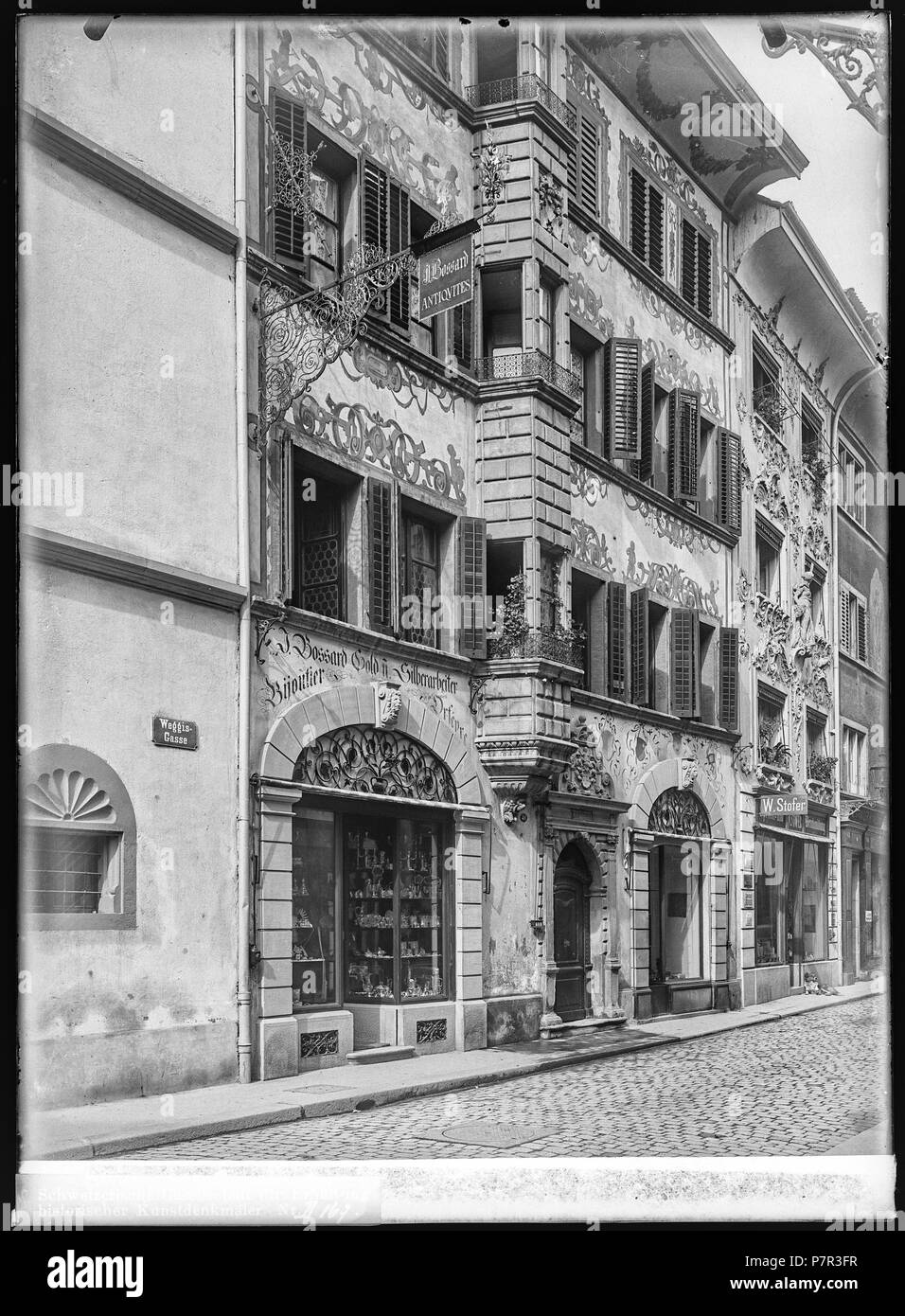 75 CH-NB-Luzern, partielle Feer-Haus, Vue extérieure - Sammlung Max Van Berchem - EAD -6751 Stockfoto