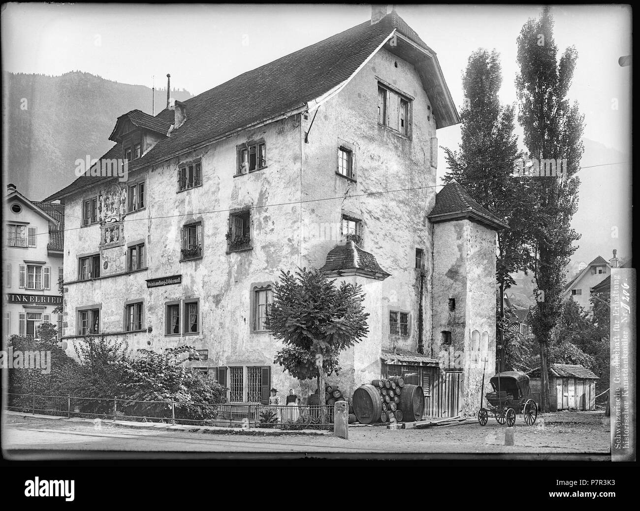 83 CH-NB-Stans, Rosenburg, Vue d'ensemble extérieure - Sammlung Max Van Berchem - EAD -6791 Stockfoto