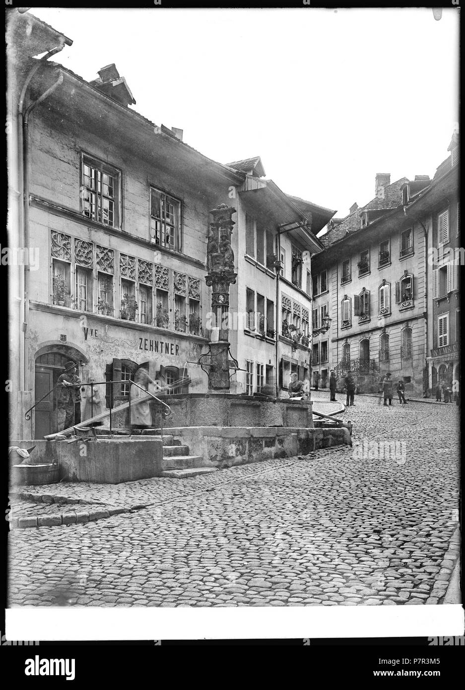 71 CH-NB-Fribourg, Maison Zehntner, Vue partielle extérieure - Sammlung Max Van Berchem - EAD -6828 Stockfoto