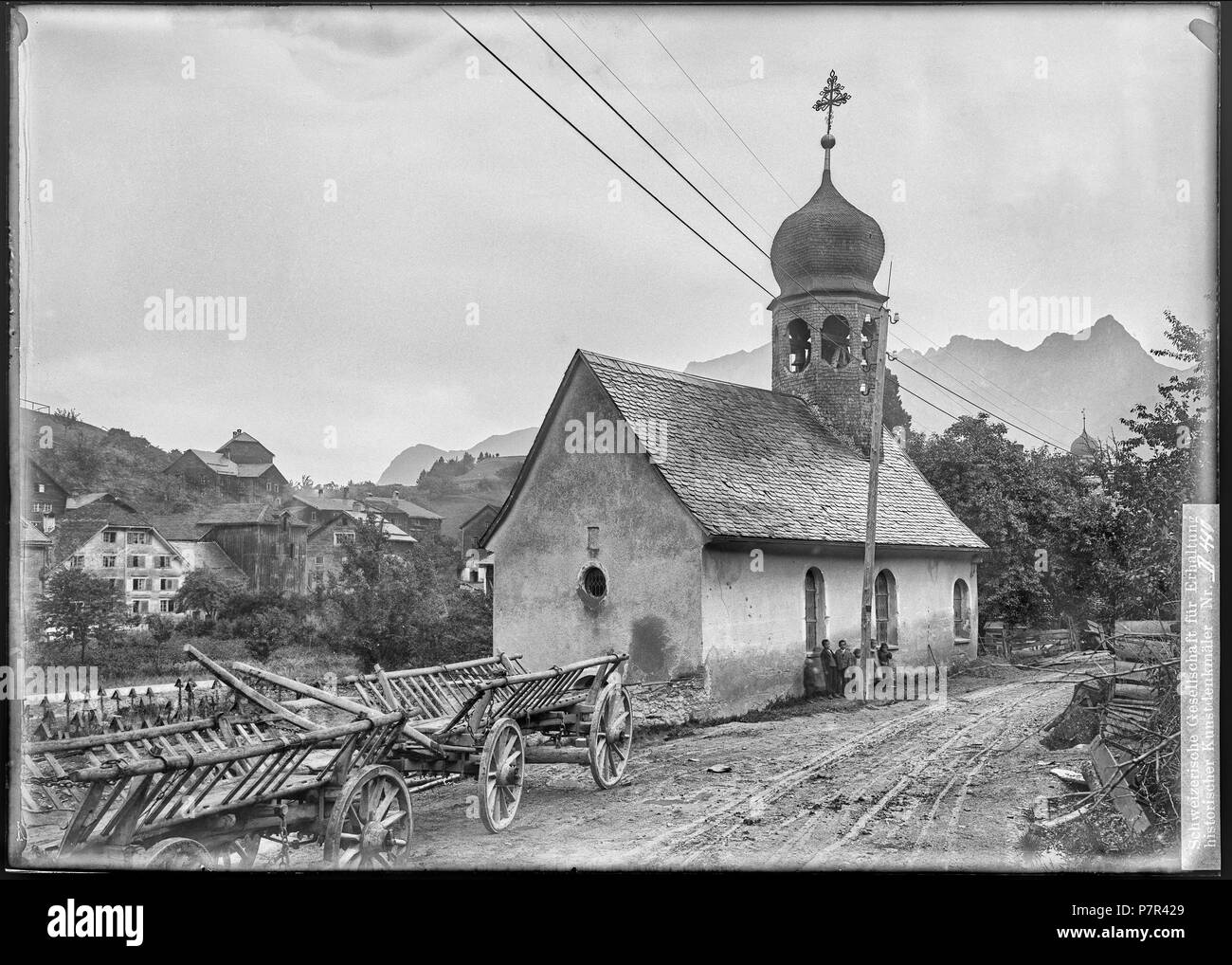 78 CH-NB-Pfäfers, Kapelle, Vue partielle extérieure - Sammlung Max Van Berchem - EAD-6997 Stockfoto