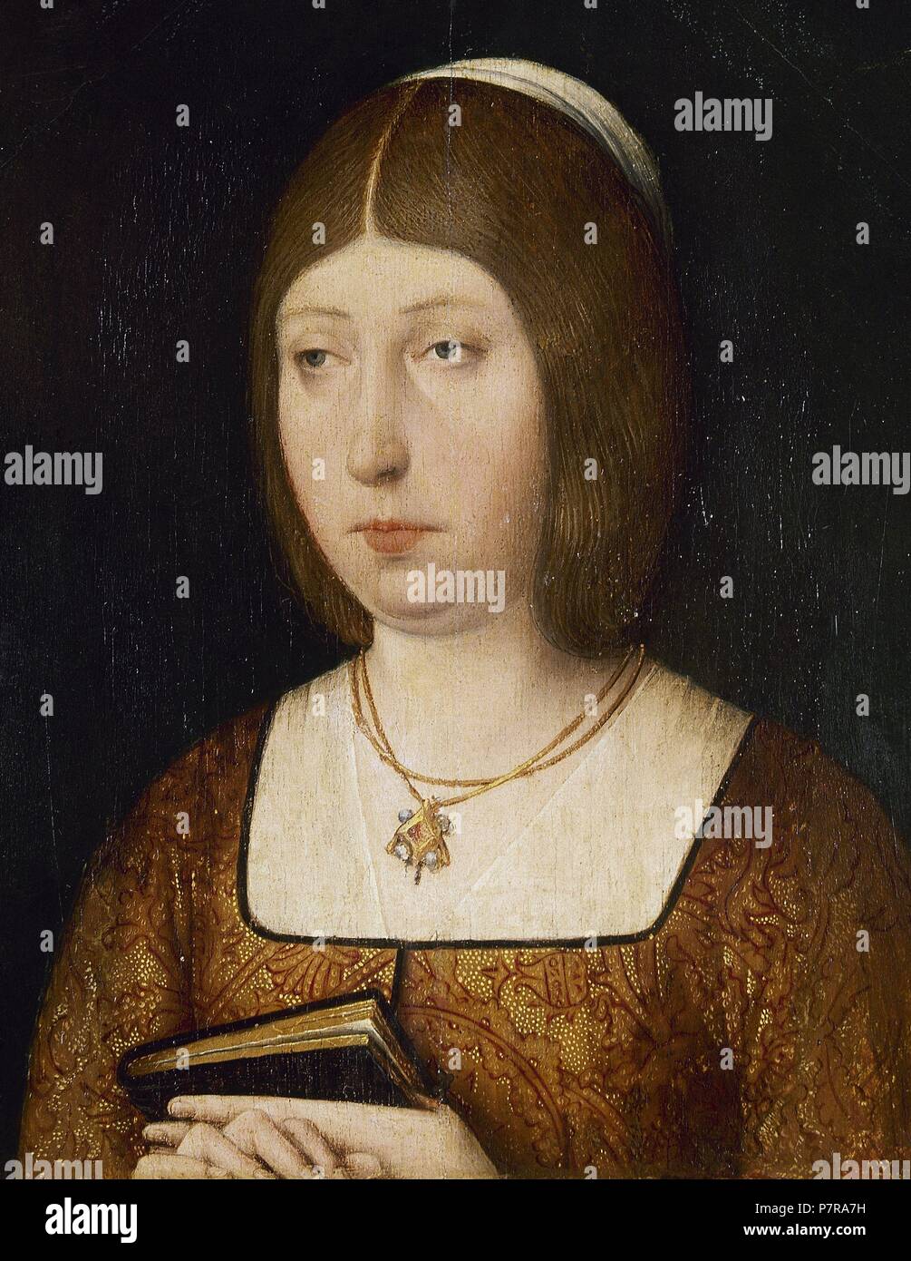 Isabella I. von Kastilien (1451-1504). Königin von Kastilien von 1474-1504 und Königin von Aragon. Porträt. Anonym. Öl an Bord. Prado Museum. Madrid. Spanien. Stockfoto