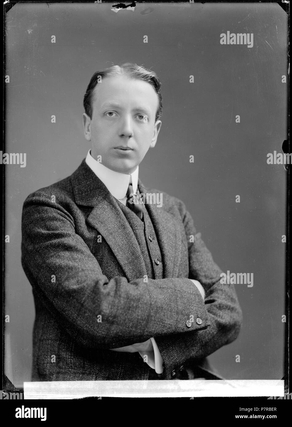 Torsten Hammarén, porträtt 1912. Glasnegativ 374 Torsten Hammarén, porträtt - SMV-GH025 Stockfoto