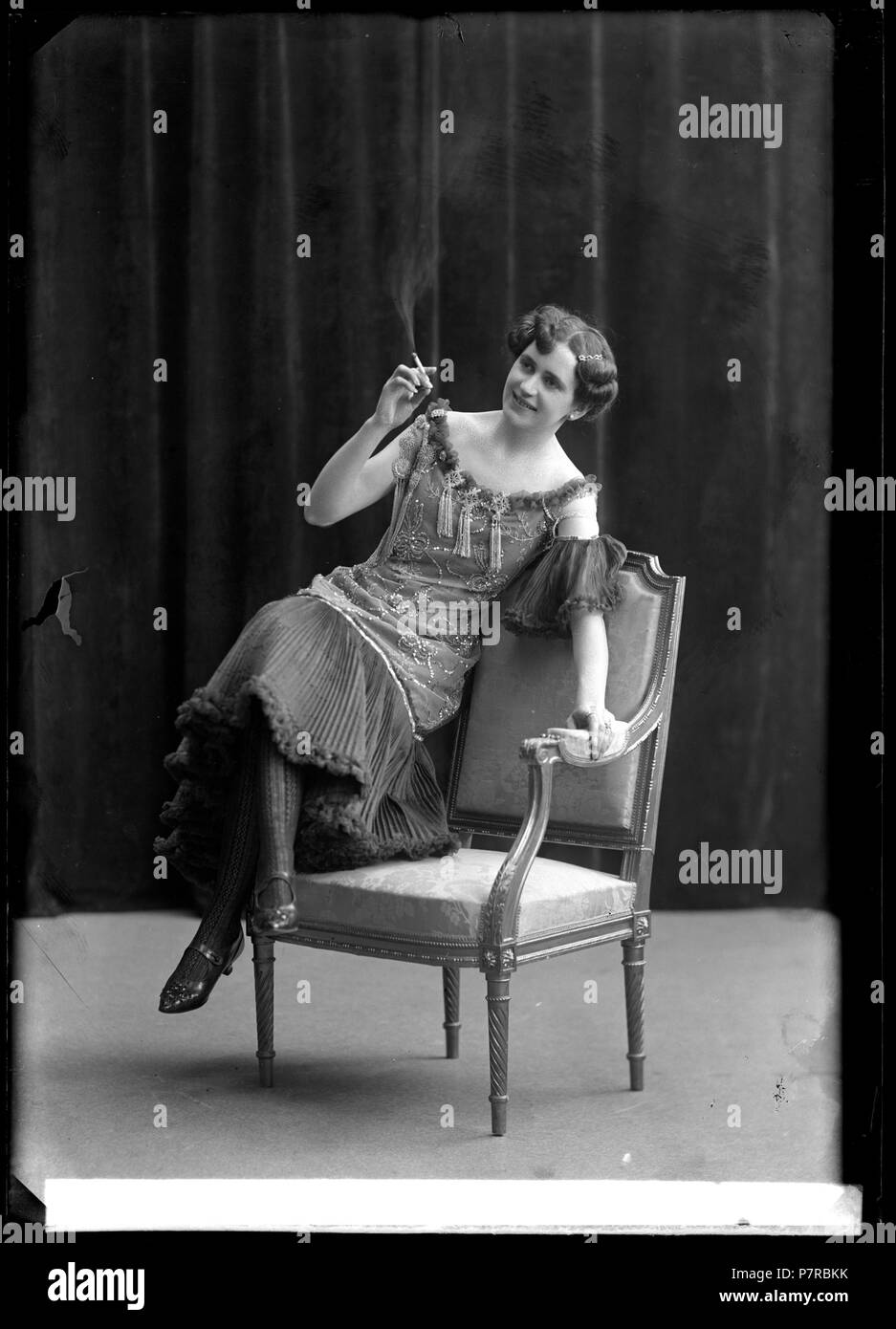 Gunhild hjorth ich okänd föreställning ca 1908. Glasnegativ 177 Gunhild Hjorth, Schauspieler, in unbekannte Leistung - SMV-GH 147 Stockfoto