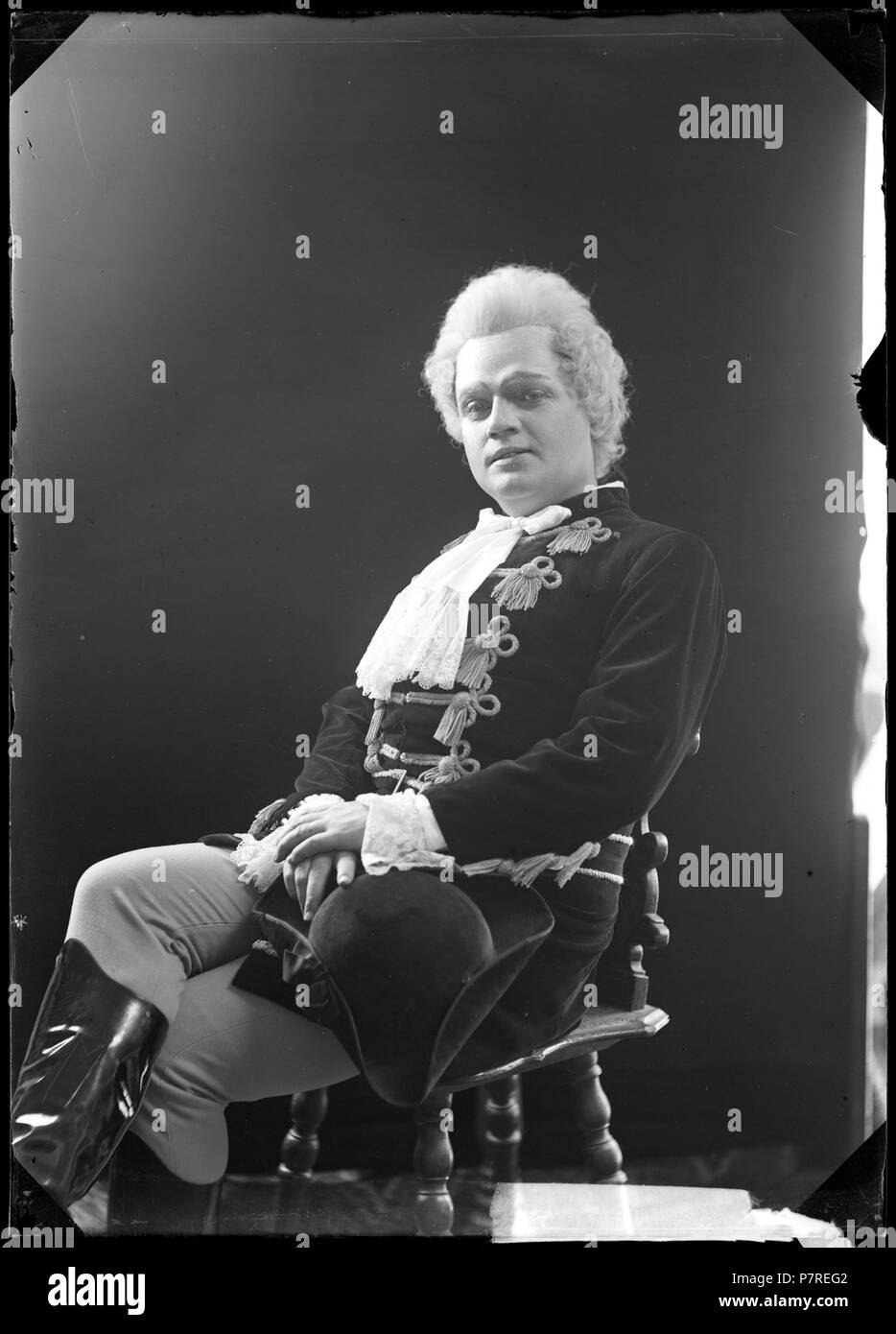 Henning Malm som Wilhelm Meister ich Mignon, Kungliga Operan 1904. Glasnegativ 190 Henning Malm Mignon an der Kungliga Operan 1904 - SMV-GM005 Stockfoto