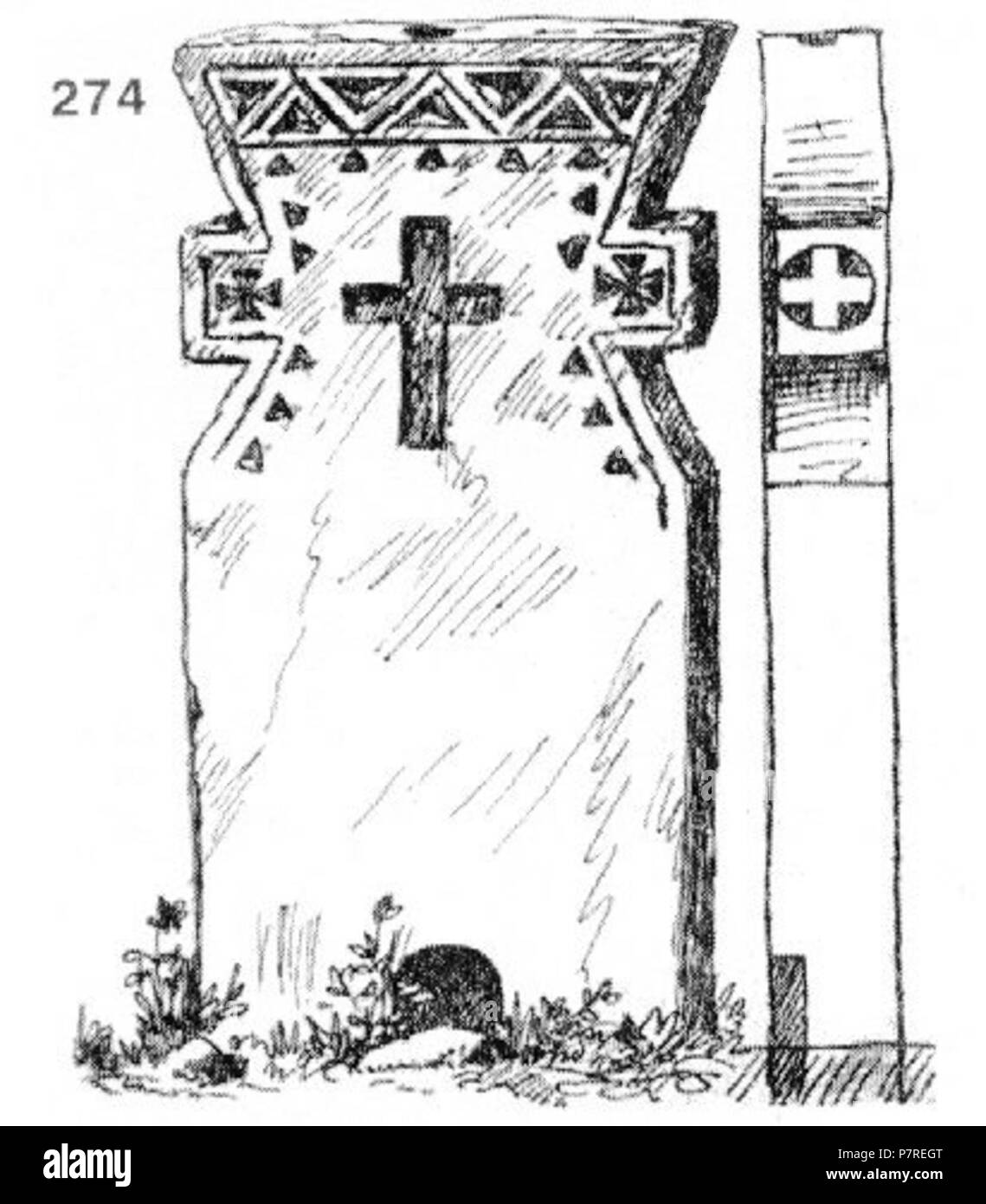 : 274. . . :-,;. ,;. 1866. . : 50 x 27 x 8. 2.VIII.1930. (. 13. 17.). 2. August 1930 207 Ivan Enchev-Vidyu bulgarischen Kreuze 274 Stockfoto