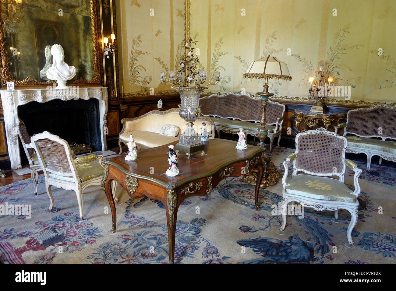 Englisch: Innenansicht von Vizcaya Museum und Gärten - Miami, Florida, USA. 13 März 2017, 11:34:30 326 Rezeption Zimmer - Vizcaya Museum und Gärten - Miami, Florida - DSC 08313 Stockfoto