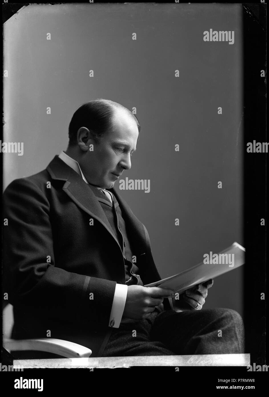 Bror Olsson, odaterat porträtt ca 1910. 55 Glasnegativ Bror Olsson, Schauspieler, undatiertes Porträt - SMV-GO005 Stockfoto