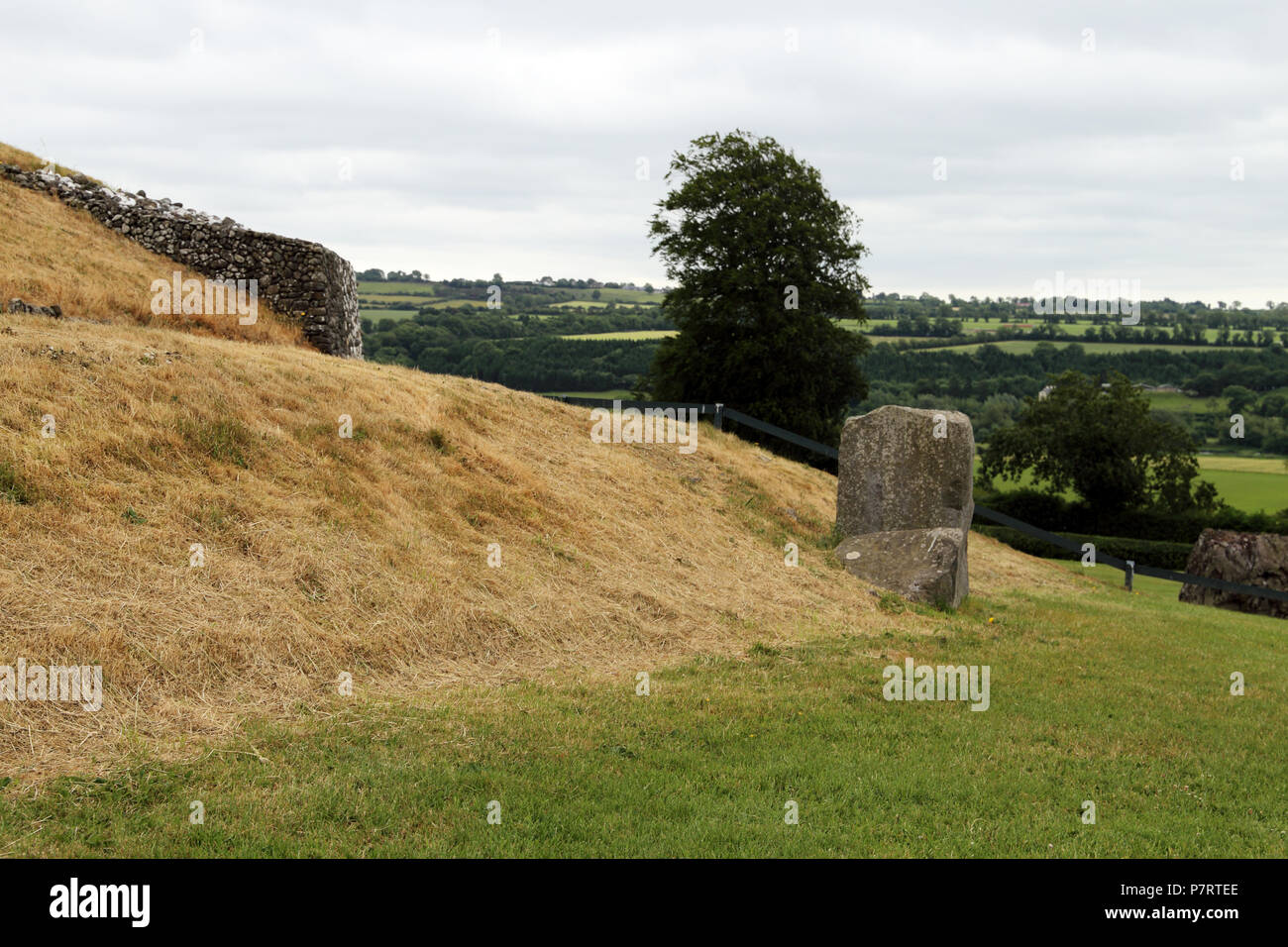 Newgrange ist ein Prähistorisches Denkmal in der Grafschaft Meath, Irland, es war während der Jungsteinzeit gebaut, um 3200 v. Chr. und ist damit älter als Stonehe Stockfoto