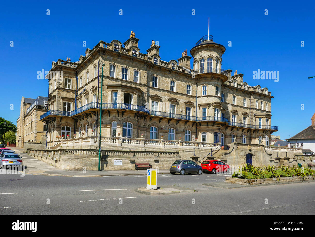 Beeindruckende viktorianische Gebäude, Zetland, in Saltburn am Meer, Familie Urlaub, North Yorkshire, England, Großbritannien Stockfoto