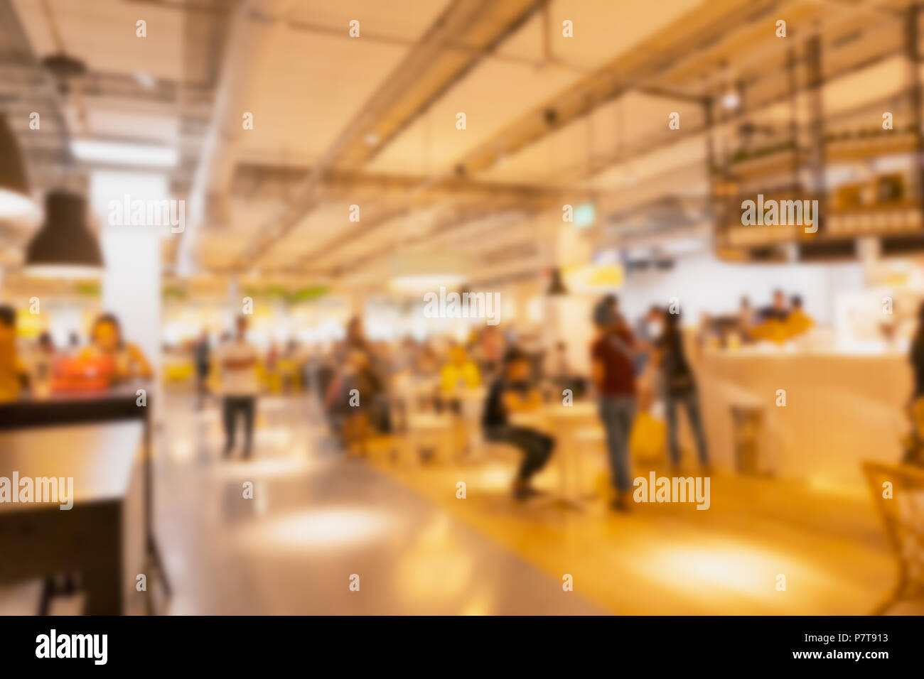 Blur Kantine für Gericht Esszimmer Halle in modernen Supermarkt einkaufen Lifestyle Stockfoto