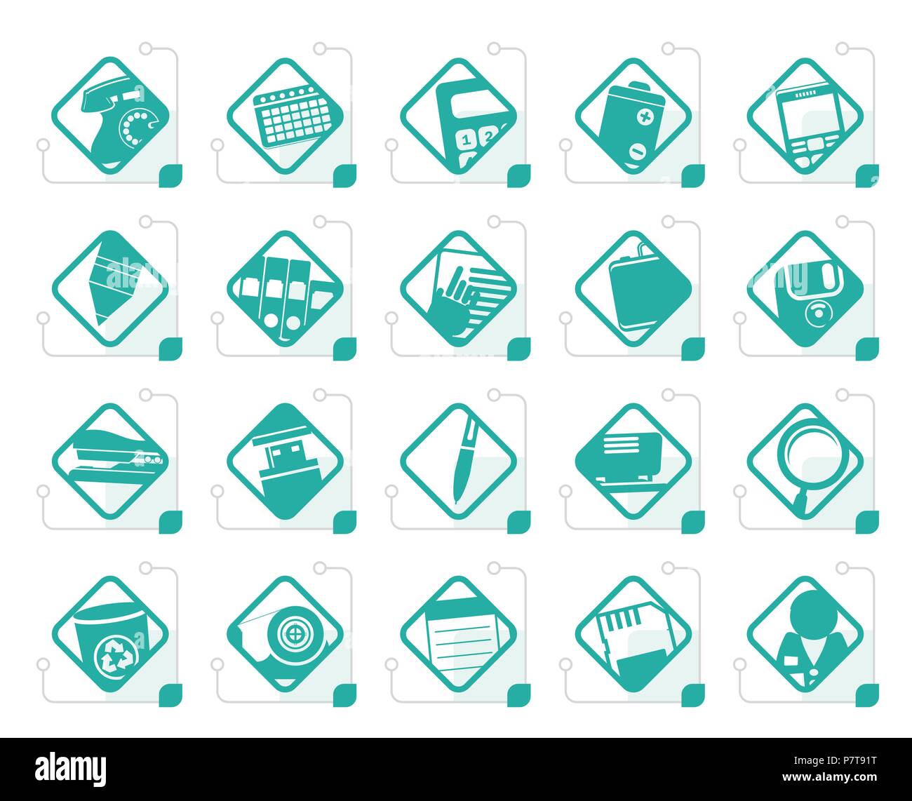 Stilisierte Office Tools icons-Vektor Icon Set 3 Stock Vektor