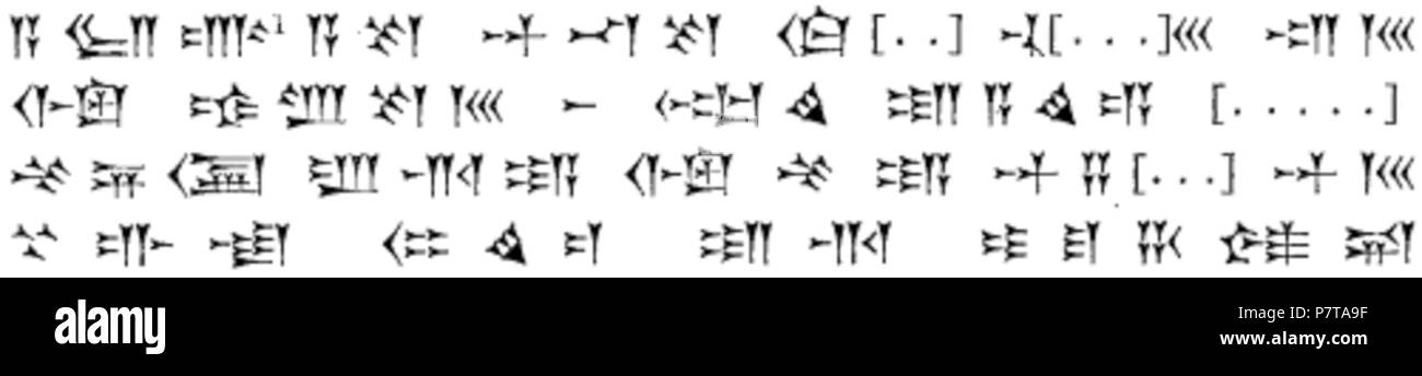 28 assyrische Statue (BM 124963) Transkription Teil 2 Stockfoto