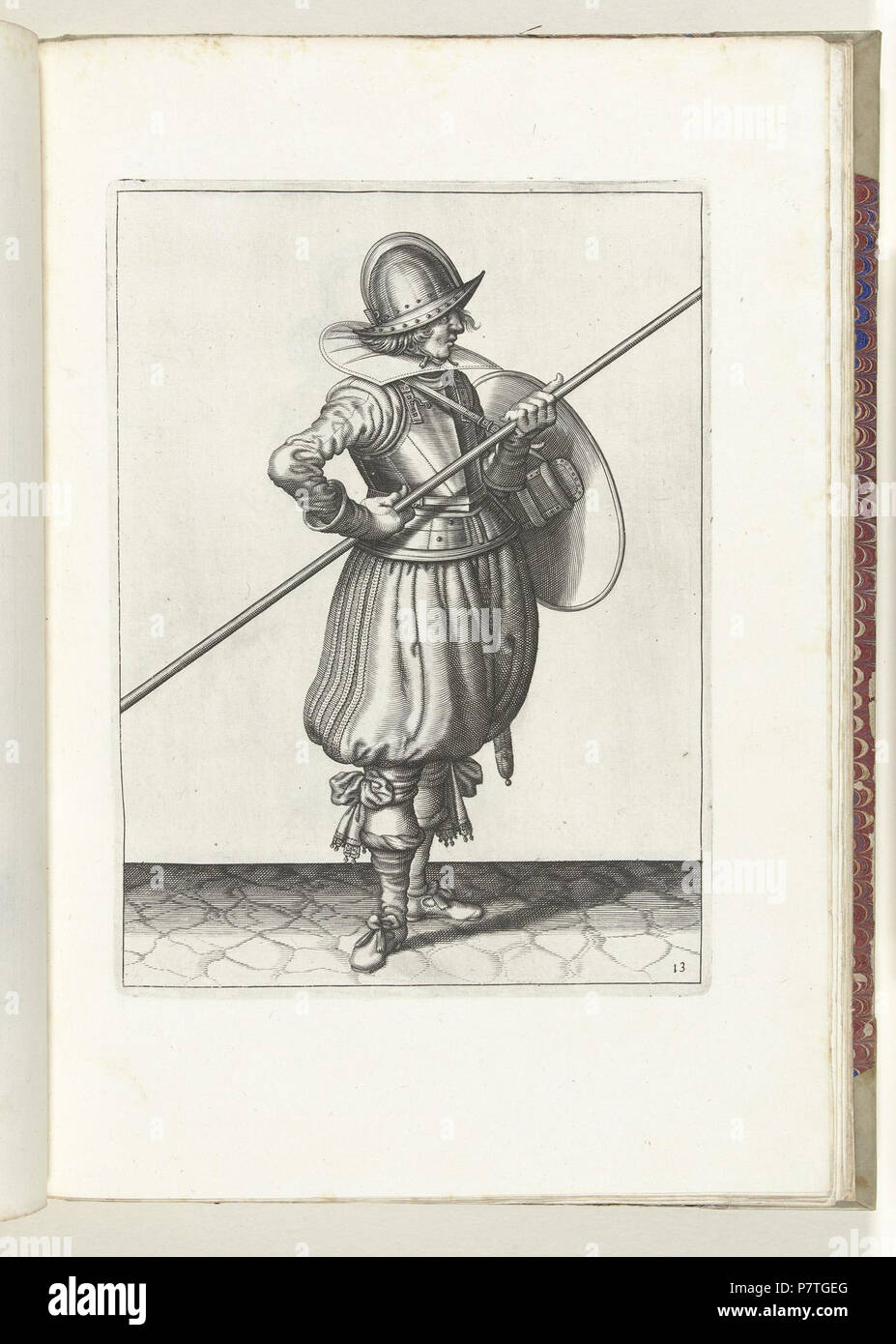 Englisch: Buchillustrationen von 'Nassausche wapen-handelinge, van schilt, Spione, rappier, ende Targe'. Zwischen 1611 und 1618 1 013 (pikeman) Buchillustrationen von Nassausche wapen-handelinge, van schilt, Spione, rappier, ende Targe Stockfoto