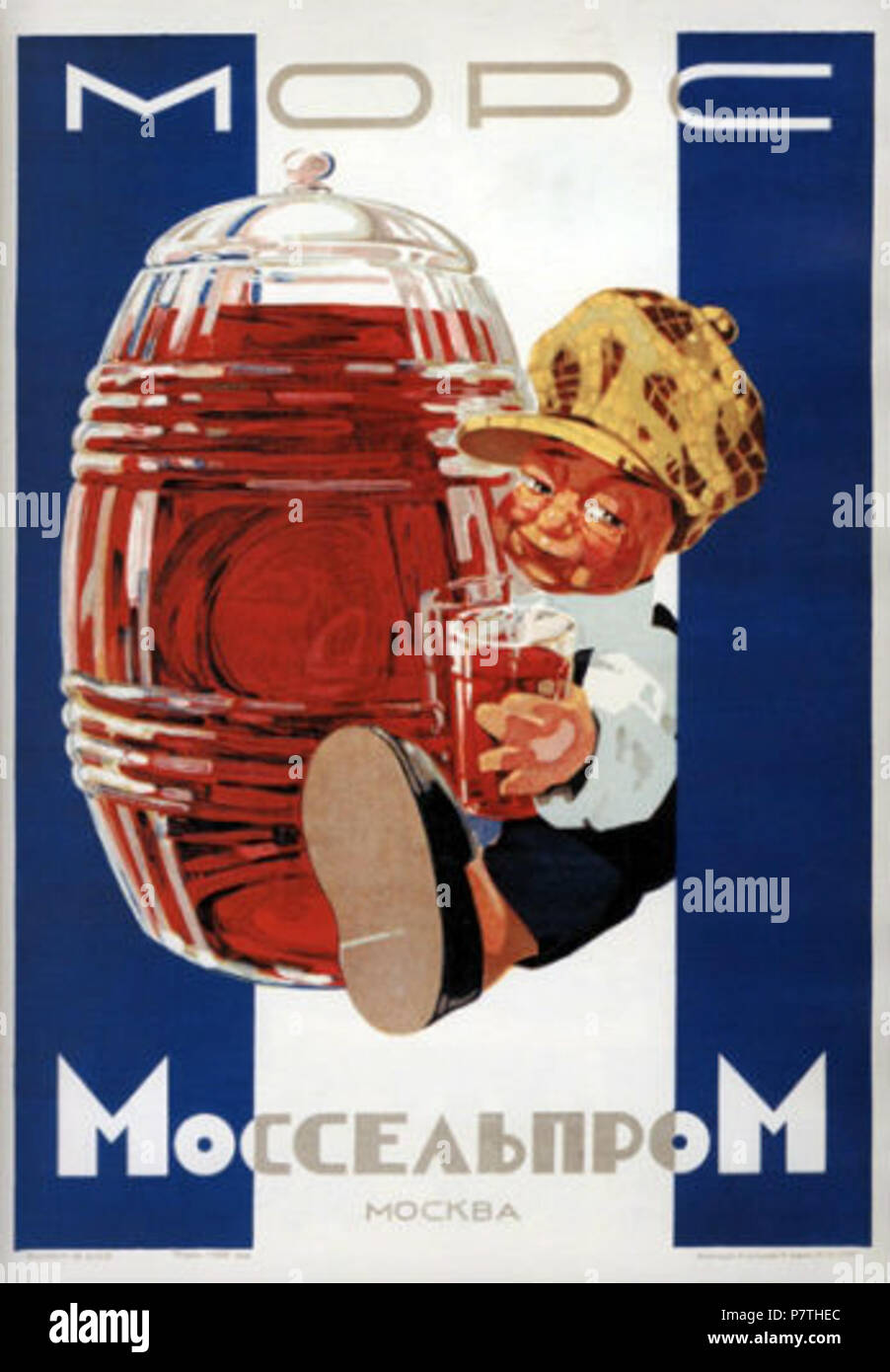 :. . . . 1920 - - 1930 - Englisch: Alexander Zelensky. Morse (Obst trinken). Plakat für Mosselprom. Moskau. 1920-30 s. 20er Jahre 30er Jahre 11A Zelensky Mors Stockfoto