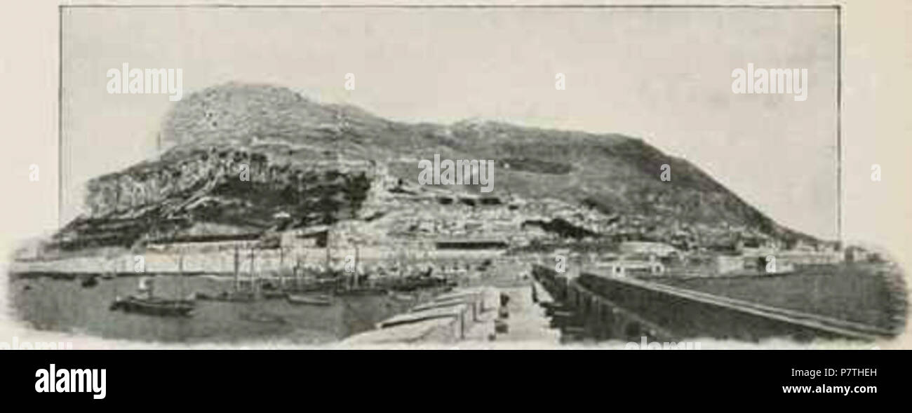 Englisch: 'Gibraltar Guarded-Causeway - John L. Stoddard Vorträge", von John L. Stoddard. Mehr lesen: http://chestofbooks.com/travel/england/gibraltar/John-Stoddard-Lectures/Gibraltar-Part-6.html#ixzz228lsMoRt. 30 Juli 2012 11 A-Guarded-Causeway Stockfoto