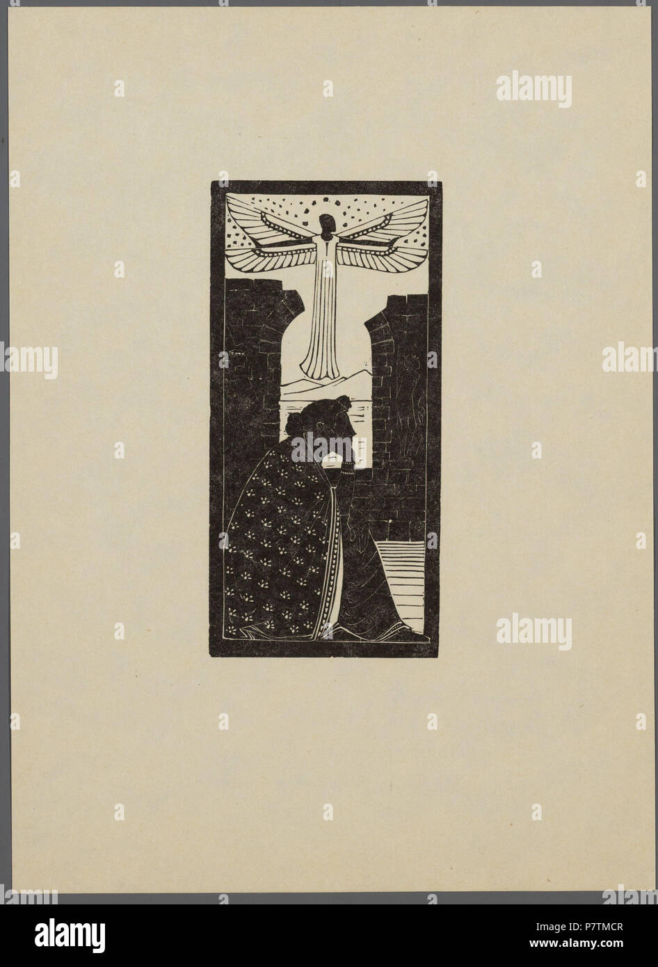 Deutsch: Beschreibung In de ruïnen eener Tempel - ich Houtsnede uit Het losbladig Album 'De K.P.C. houtsneden van de Basel', uitgegeven door S.L. Van Looy, Amsterdam, 1925. Documenttype prent Vervaardiger Basel, Karel Pieter Cornelis, de (1869-1923) Collectie Collectie Stadsarchief Amsterdam: tekeningen en prenten Datering 1925 Inventarissen Http://archief.amsterdam/archief/10097/10005922 Afbeeldingsbestand 010054000012 021. 1925 35 Basel, Karel Pieter Cornelis, de (1869-1923), Afb 010054000012 021 Stockfoto