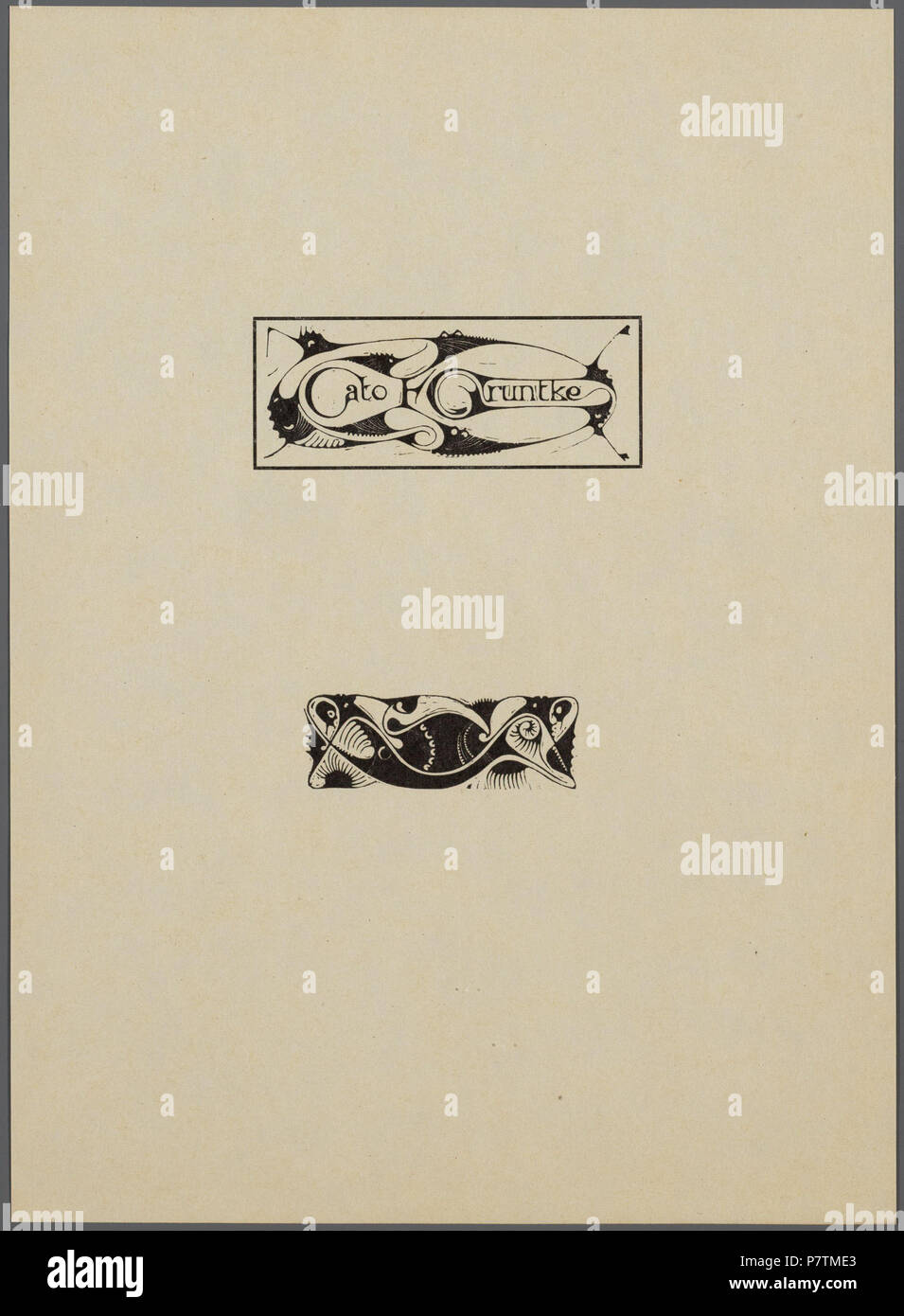 Deutsch: Beschreibung Visitekaartje en vignet Houtsnede uit Het losbladig Album e K.P.C. houtsneden van de Basel', uitgegeven door S.L. Van Looy, Amsterdam, 1925. Documenttype prent Vervaardiger Basel, Karel Pieter Cornelis, de (1869-1923) Collectie Collectie Stadsarchief Amsterdam: tekeningen en prenten Datering 1925 Inventarissen Http://archief.amsterdam/archief/10097/10005922 Afbeeldingsbestand 010054000012 055. 1925 35 Basel, Karel Pieter Cornelis, de (1869-1923), Afb 010054000012 055 Stockfoto